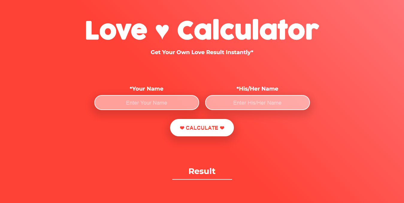 Love Calculator By Name